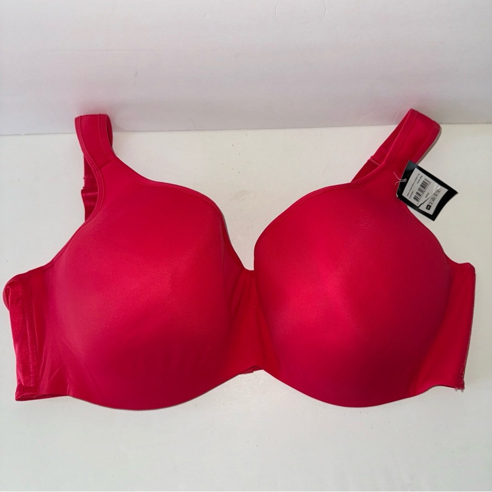 NWT Avenue x City Chic T shirt Bra Rose Red 48 DDD Lightly padded hidden wire